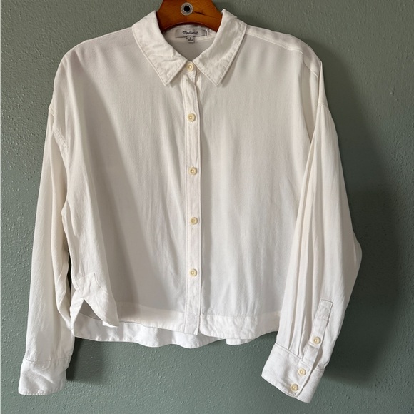 Madewell Tops - MADEWELL Lusterweave Hartfield Cropped Tencel Button Down Shirt | Womens S
